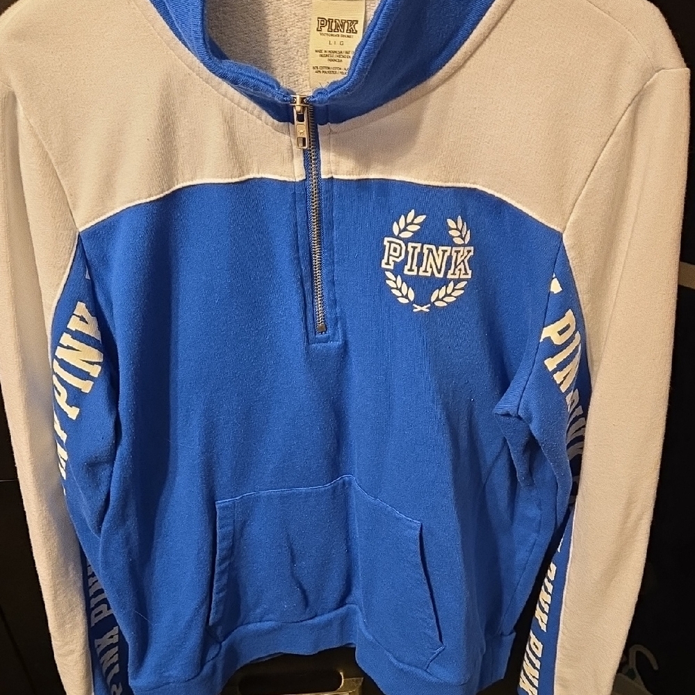 Victoria's Secret PINK Blue and White Zip-Up